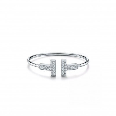 TIFFANY T WIDE DIAMOND WIRE BRACELET 67990846
